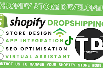 be your shopify store developer manager virtual assistant designer dropshipper