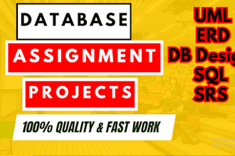 do database assignments, projects ,uml diagrams ,erd