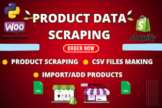 scrape products and import in shopify and woocommerce