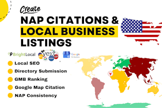 create USA nap citations and local SEO business listings