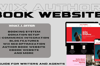 create author book website, ebook website, book author, author website using wix