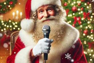 create a custom santa greetings audio in english or german