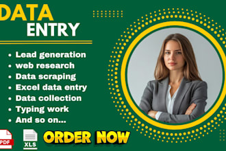 do data entry for excel copy paste web research data collection lead generation