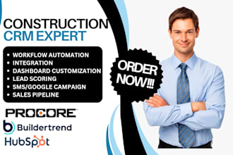 setup hubspot buildertrend procore pipedrive jobber jobnimbus construction CRM