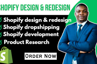 do shopify store design and redesign, website development