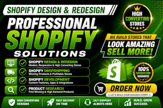 do shopify store design and redesign, website development