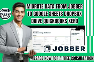 migrate data from jobber  to google sheets dropbox drive quickbooks xero