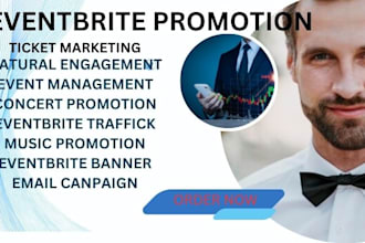 promote eventbrite, and meetup setup , design cover