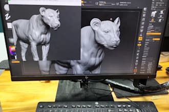 do 3d animal model 3d sculpting 3d model 3d creature animal rigging 3d printing