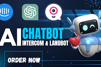 setup intercom chatbot, landbot, ai website chatbot, live chat, chatgpt,