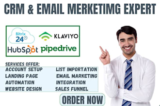 setup bitrix24 pipedrive crm hubspot klaviyo automation integration workflow