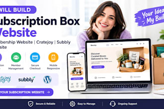 build subscription box website membership website cratejoy subbly website