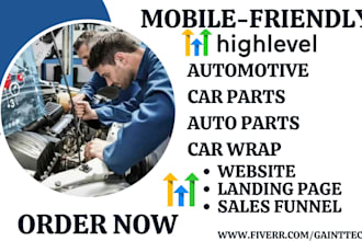 design gohighlevel automotive landing page ghl car wrap website sales funnel