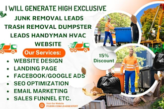 generate junk removal leads trash removal dumpster leads handyman hvac website