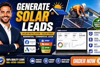 generate solar installation solar panel residential commercial leads