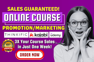 promote udemy online course thinkific kajabi real estate course marketing sales