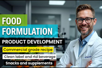 develop commercial grade clean label recipes for drinks, and supplements, snacks