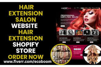 design hair extension website hair extension shopify store beauty salon website