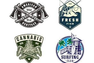 create vintage, badge, stamp, hipster logo for you
