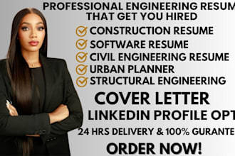 write tailored engineering resumes for tech and construction industry roles
