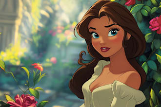 do you a beautiful portrait in disney cartoon style