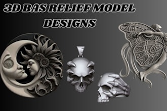 sculpt 3d bas relief face, medallion, and digital coin stl model for 3d print