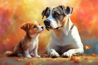 do your pet portrait into cute disney style