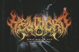 draw a brutal slam, death metal, grindcore, etc logo