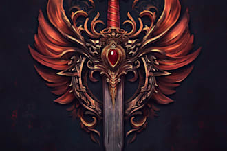 create a fantasy game logo and branding