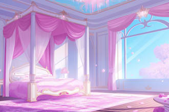 draw dreamy anime background for vtuber stream room or starting screen