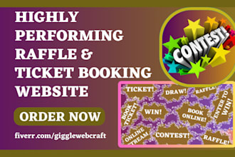 design raffle giveaway competition event draw contest ticket booking website