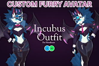 design furry avatar, nsfw, vrchat avatar, vrc character, vtuber model animation