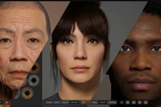 model and blender 3d character, 3d game character, unreal engine in zbrush