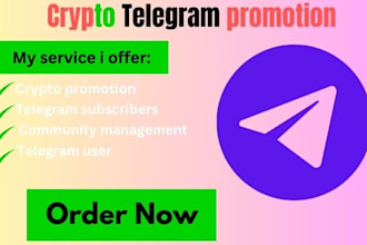 do crypto telegram promotion organically to subscribers, nft and memecoin