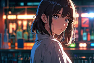 draw a digital art portrait in realistic or anime style