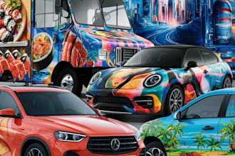 create vehicle warps, food truck wraps, automobile wraps, and truck wraps