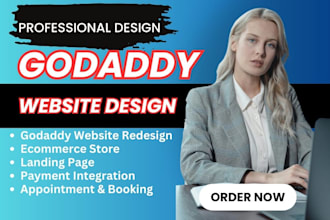 design or redesign godaddy website develop godaddy, business website,godaddy ssl