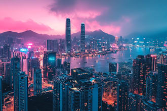design cyberpunk futuristic city illustration