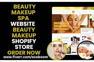 design highly captivating beauty website makeup website spa beauty shopify store