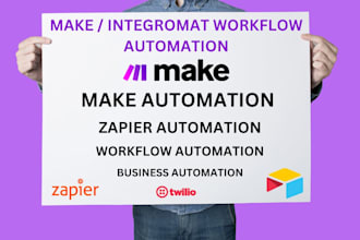 setup make com automation, make com scenario, integromat, n8n automation