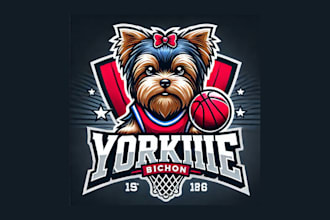 design unique yorkie bichon mascot logo with copyright free