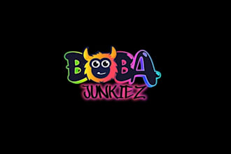 design unique boba tea shop logo