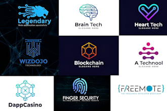 design modern tech startups, security, technology logo with creative thinking