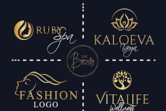 draw fashion cosmetics beauty yoga spa logo design