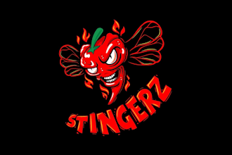design carolina reaper pepper hot sauce logo