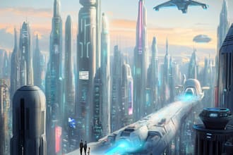make cyberpunk futuristic city and background