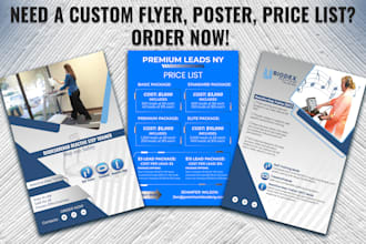 do eye catching marketing material design flyers, brochures, posters price list