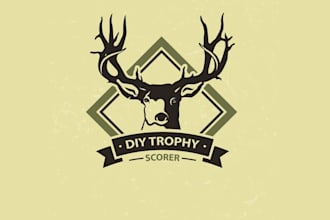 create unique hunting yourself scorer logo design