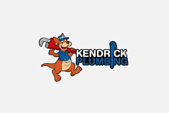 design kangaroo plumber kendrick plumbing logo