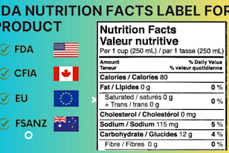 create nutrition facts label for your product